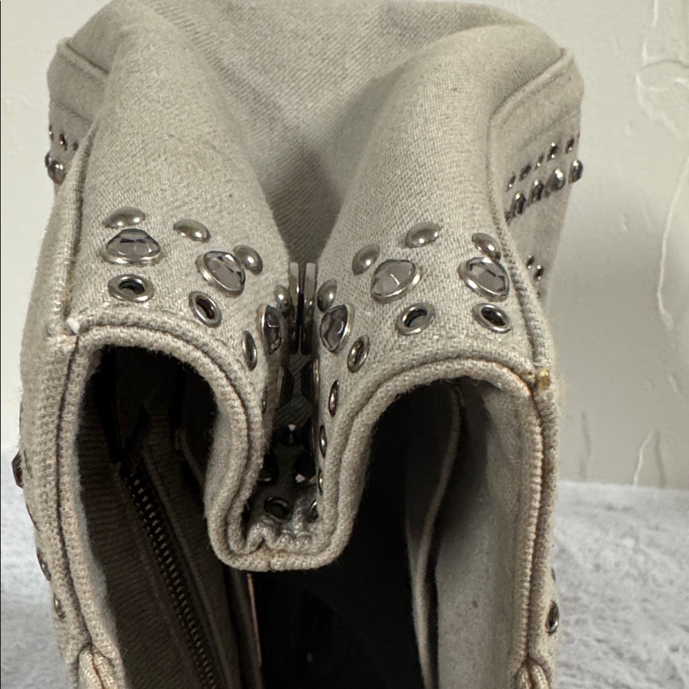 Prada Grey Denim Studded Canapa - Picture 11 of 11